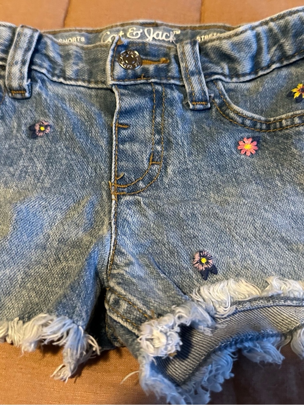 Cat & Jack Girls' Embroidered Denim Shorts